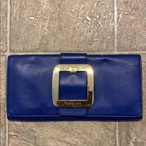 Michael Kors Royal Blue Buckle Clutch
